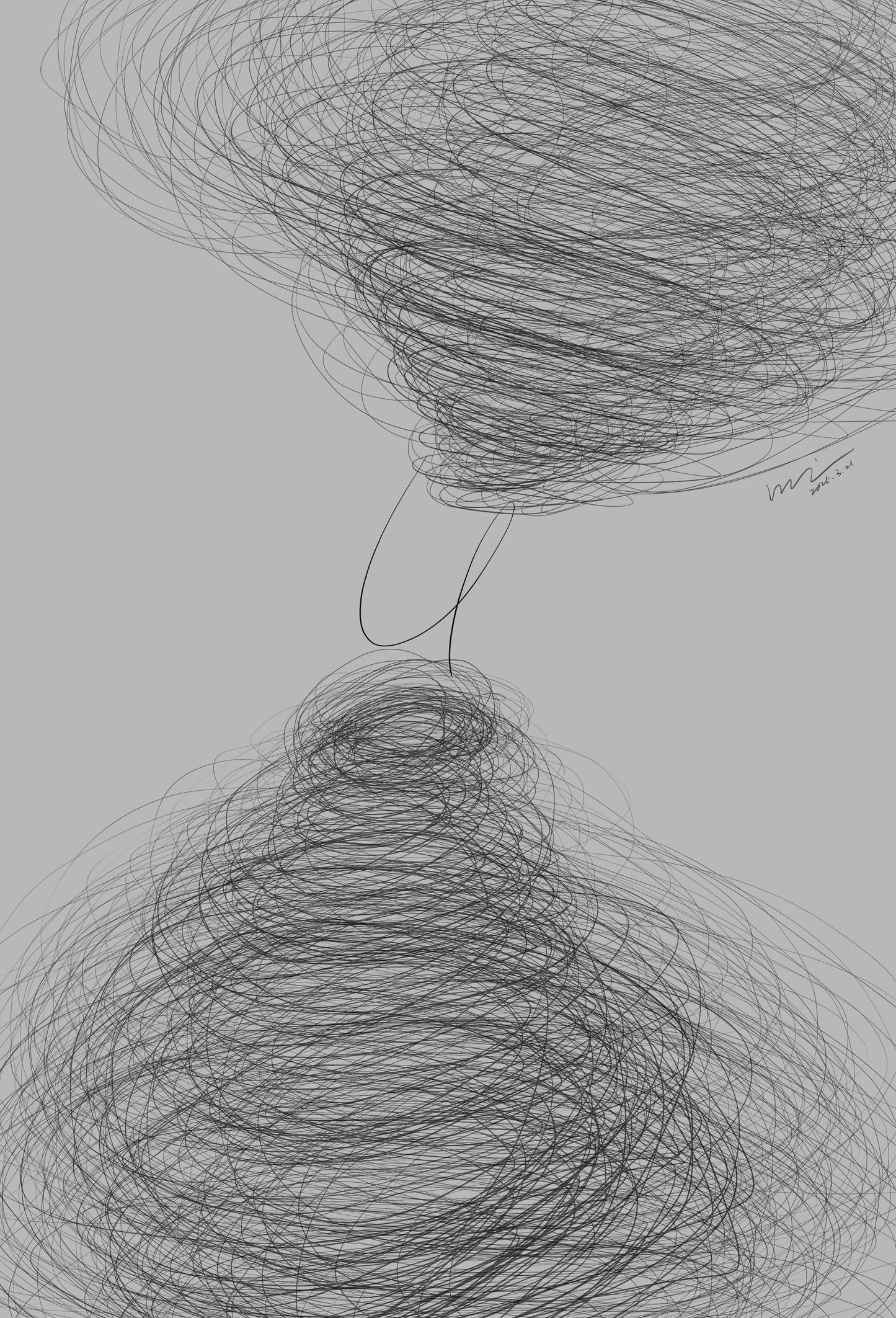 Storm of Body and Soul | 《身体与灵魂的风暴》 — Digital Art (119.94cm x 176.39cm, 2025)