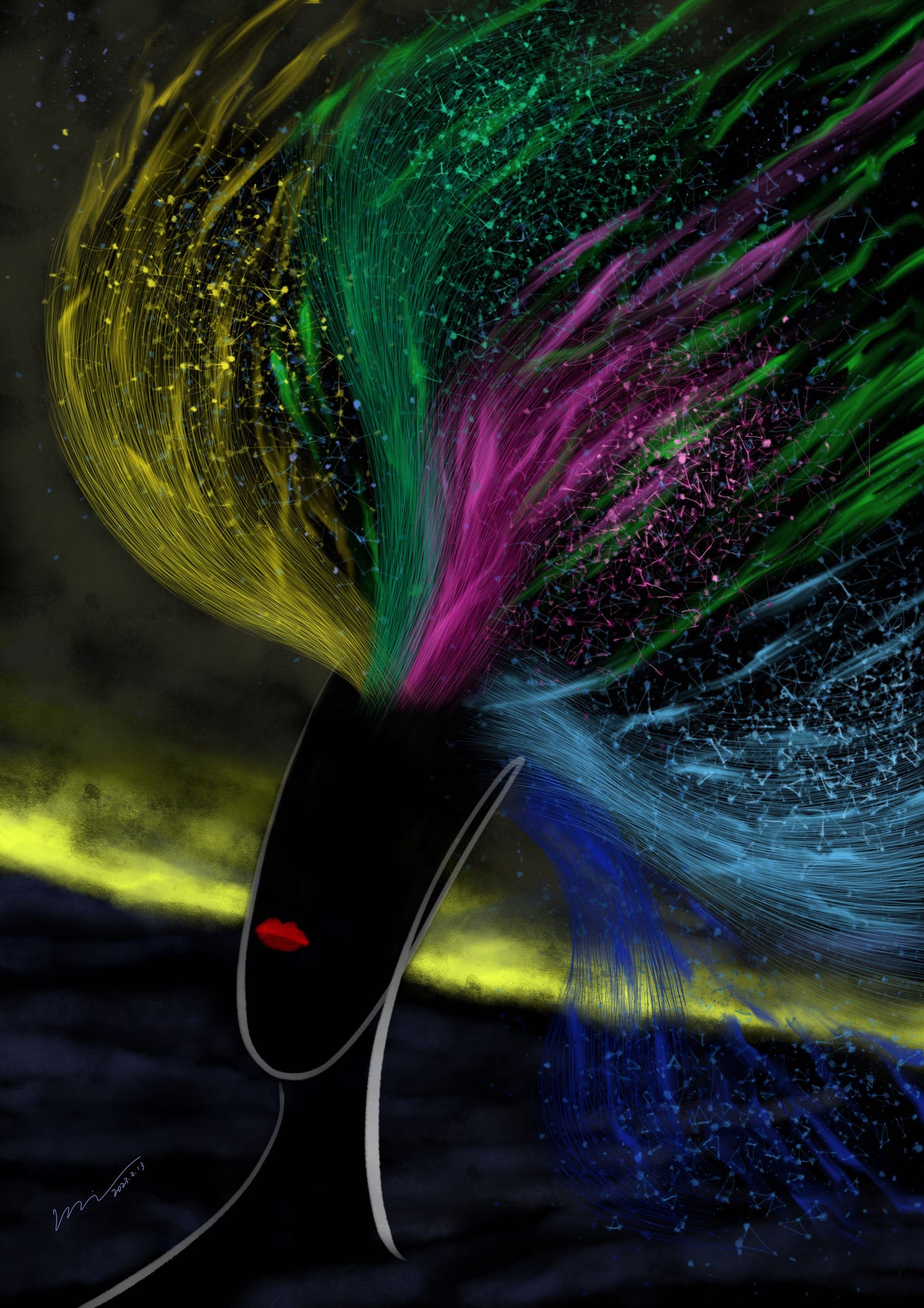 Formless Series 静鉴界 - Half Light Digital Painting (38.1x53.8cm)