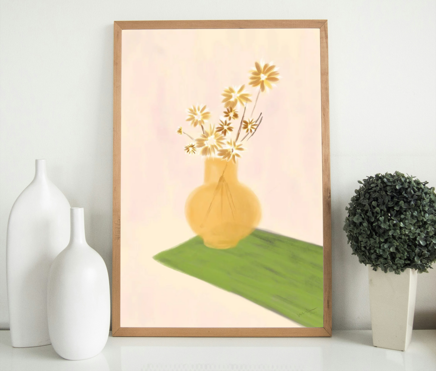 Solitude with Dried Chrysanthemums - Digital Art Print