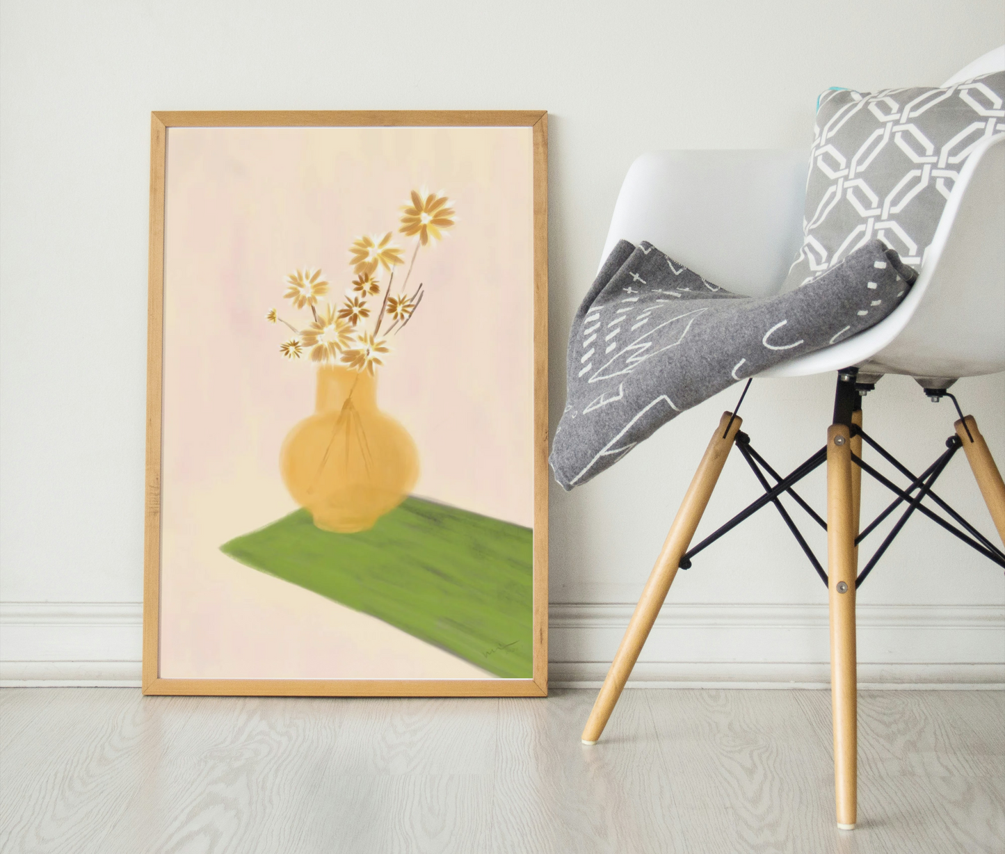 Solitude with Dried Chrysanthemums - Digital Art Print