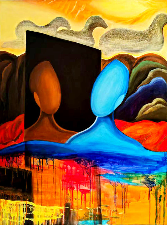 Formless Series 梦里的审视 - Half Light Acrylic Painting (90 x 120cm)