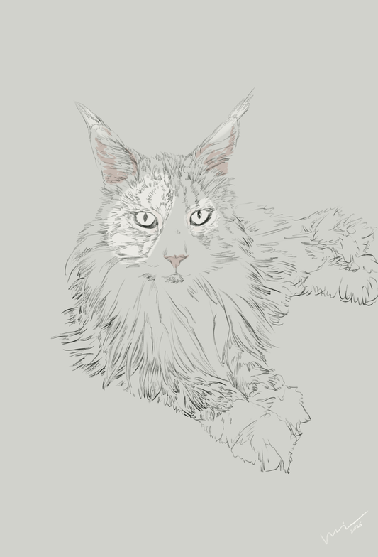 Majestic Cat King 威仪猫王 — Digital Art 119.94cm x 176.39cm (2025)