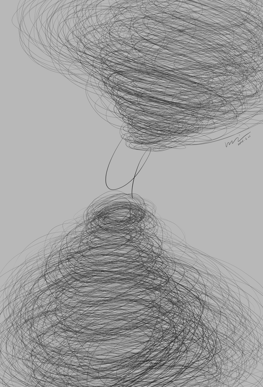 Storm of Body and Soul | 《身体与灵魂的风暴》 — Digital Art (119.94cm x 176.39cm, 2025)
