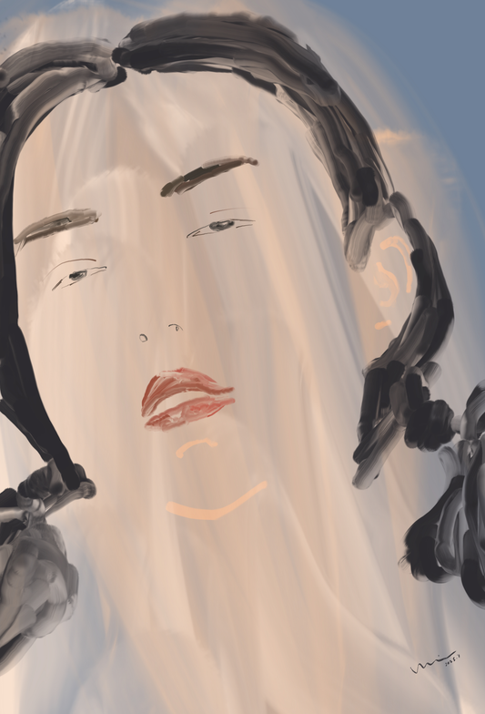 Growing Under the Veil | 《罩中生长》 — Digital Art (119.94cm x 176.39cm, 2025)