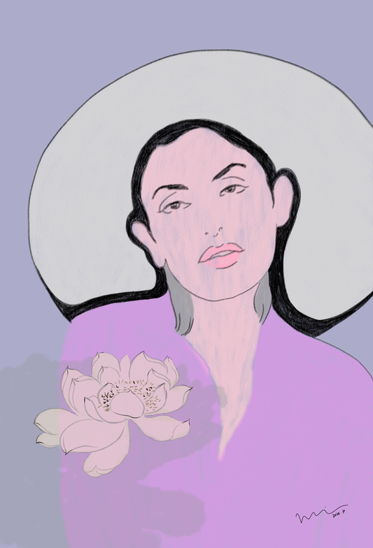 Lady of Lotus | 《荷花夫人》 — Digital Art (119.94cm x 176.39cm, 2025)