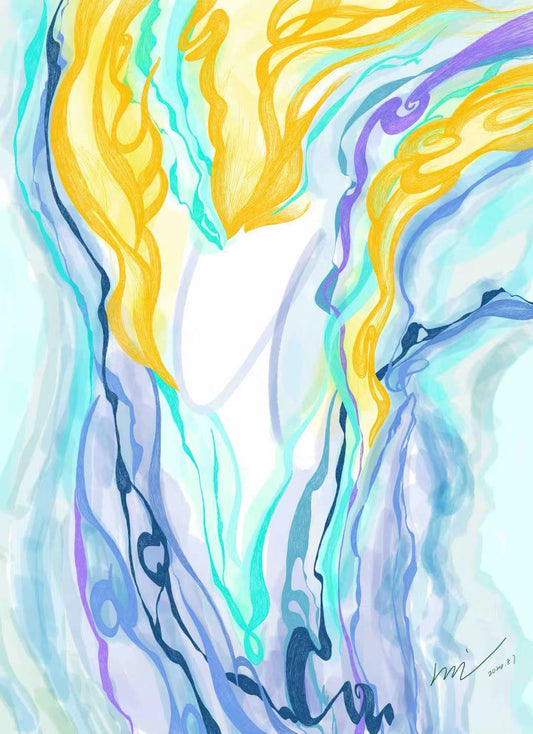 Formless Series 逆流 - Half Light Digital Painting (38.1x53.8cm)