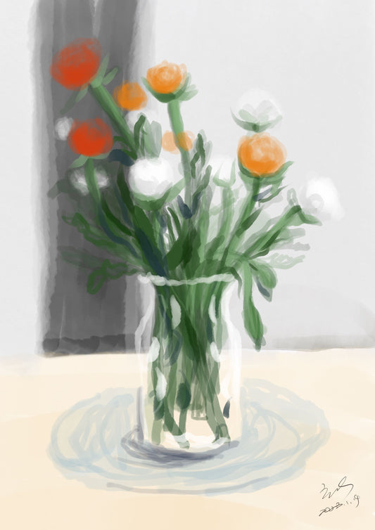 Floral Series 午后 - Half Light Digital Painting (54 x 71cm)