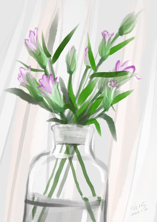 Floral Series 静绽晨光 - Half Light Digital Painting (54 x 71cm)