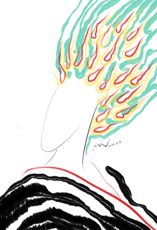 Formless Series 山谷中的蜡烛- Half Light Digital Painting (38.1x53.8cm)
